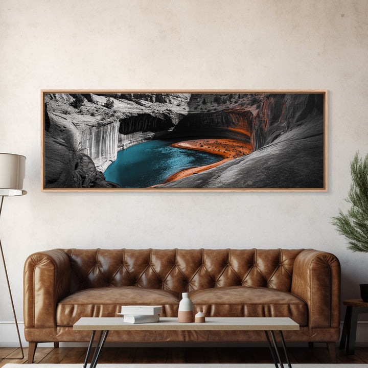Canyon River, Turquoise Water, Dramatic Landscape, Desert Colors, Canvas Print, Adventure Wall Art, Southwest Style, Boho Living Room