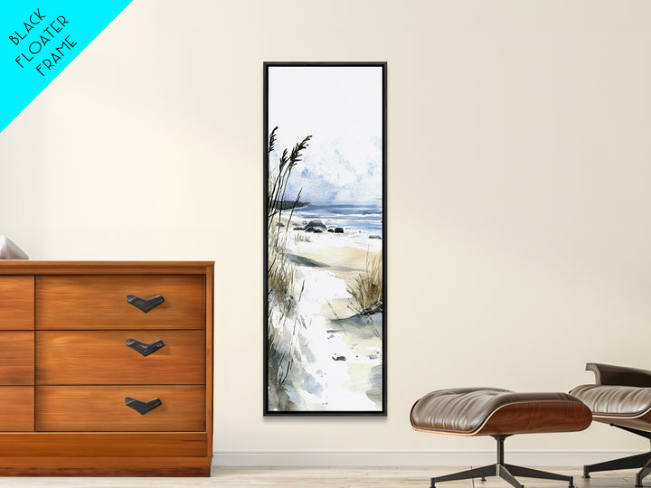 Soft Dune Beach Path Canvas Print, Coastal Wall Art, Watercolor Ocean Decor, Beach House Gift, Neutral Seaside Landscape