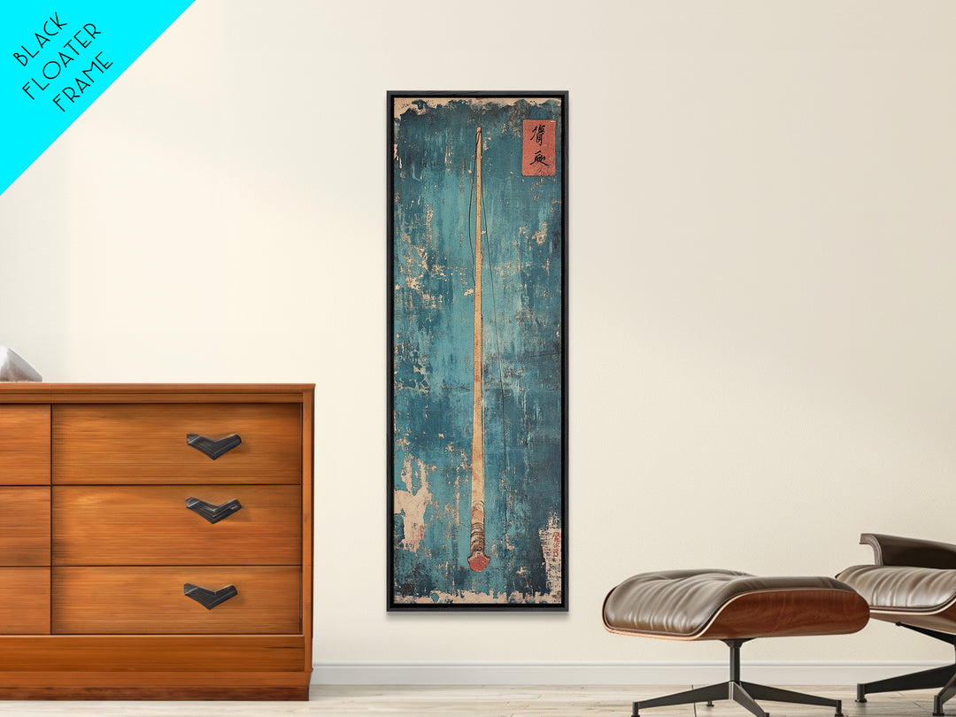 Minimal Oar Paddle Wall Art, Nautical Canvas Print, Lake House Decor, Coastal Wall Decor, Rustic Blue Maritime Art, Gift For Him