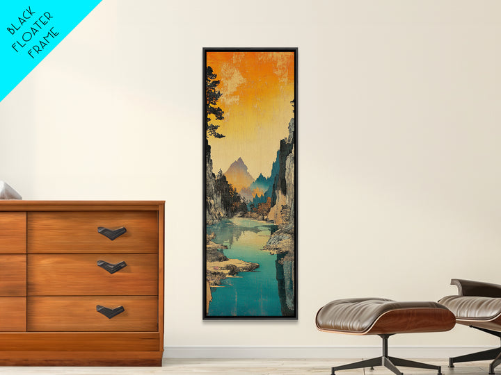 Turquoise River Through Rocky Canyon Wall Art, Mountain Landscape Print, Nature Wall Decor, Rustic Cabin Decor, Oversized Canvas