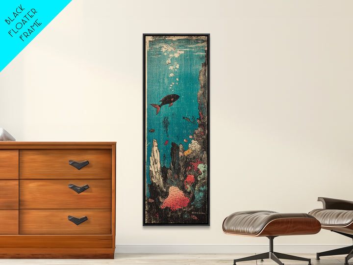 Tropical Fish And Coral Reef Canvas Print, Underwater Ocean Wall Art, Coastal Bathroom Decor, Marine Life Nursery Art Print