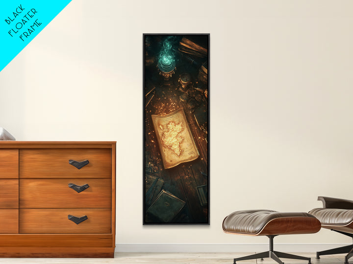 Glowing Ancient Manuscript Wall Art, Mystical Alchemy Desk Decor, Dark Academia Bookish Print For Library Study Room Decor