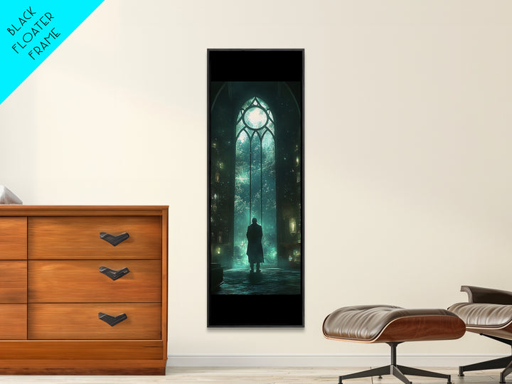Mystical Gothic Library Window Wall Art, Dark Academia Fantasy Artwork, Moody Bookish Decor, Magical Reading Nook Print