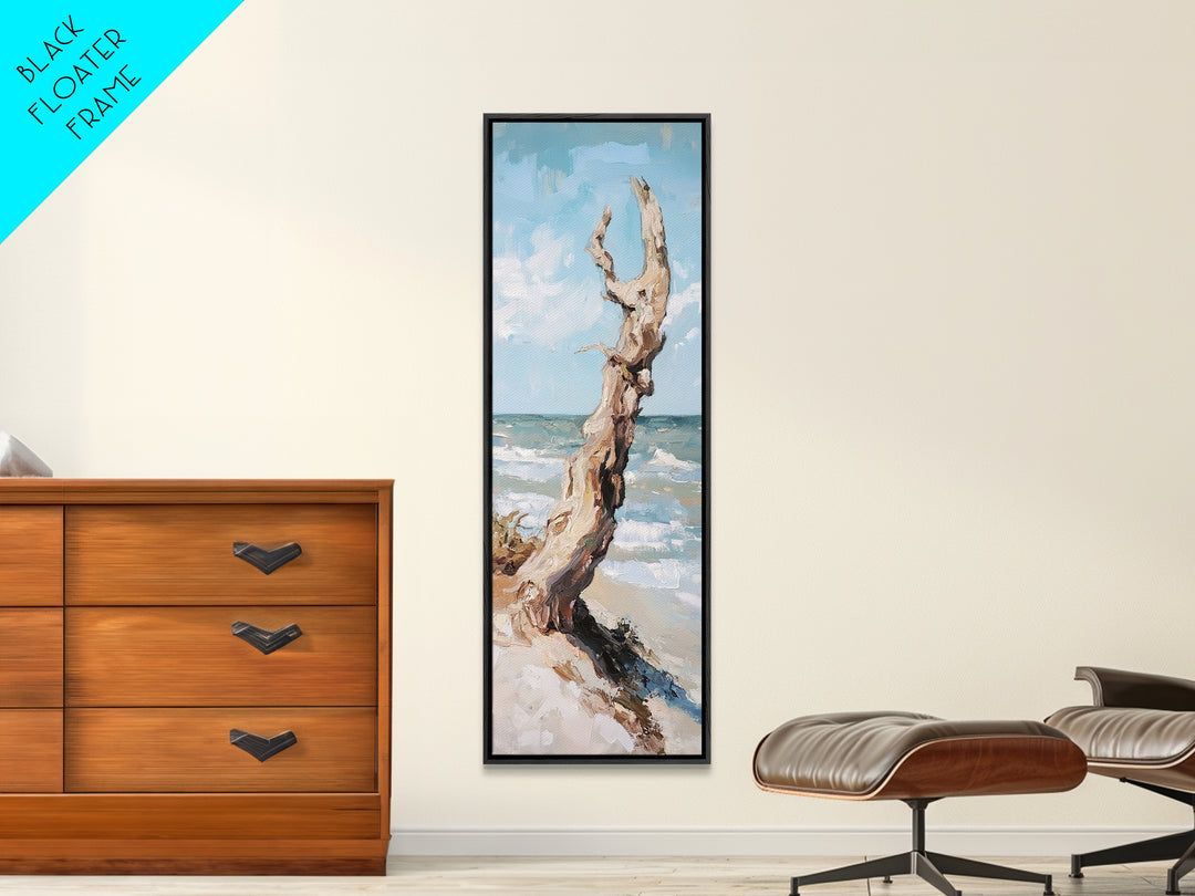Sun Bleached Driftwood On Beach Canvas Print, Coastal Wall Art, Ocean Landscape Decor, Nautical Home Decor, Beach House Gift