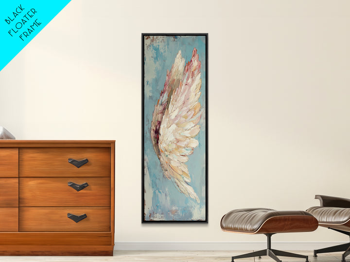 Textured White Angel Wing Wall Art, Celestial Decor, Spiritual Wall Decor, Feminine Art Print, Angel Art, Blue Bedroom Decor