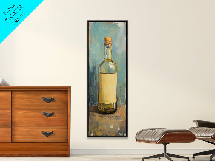 Golden Olive Oil Bottle Canvas Print, Mediterranean Kitchen Wall Art, Still Life Painting, Rustic Kitchen Decor, Foodie Gift