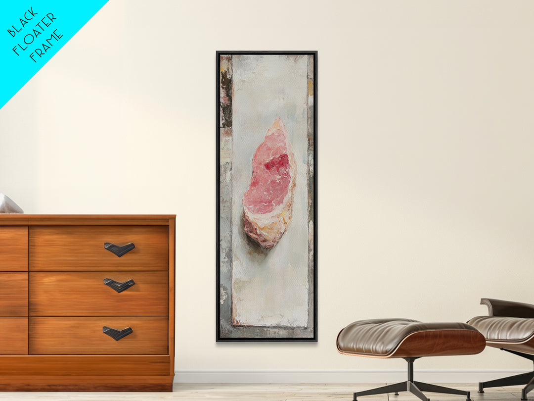 Pink Rose Quartz Crystal Oil Painting Wall Art, Boho Spiritual Home Decor, Celestial Gift For Her, Mystical Canvas Print