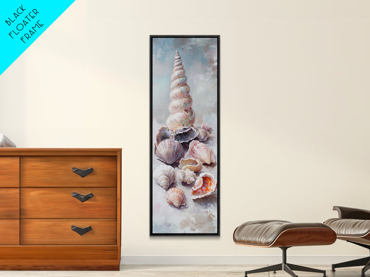 Textured Seashell Collection Canvas Print, Coastal Wall Art, Beach House Decor, Nautical Ocean Art, Neutral Bathroom Decor