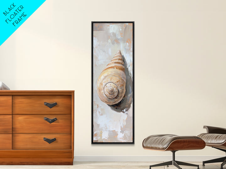 Textured Spiral Seashell Wall Art, Coastal Bathroom Decor, Beach House Wall Decor, Nautical Canvas Print For Ocean Lovers