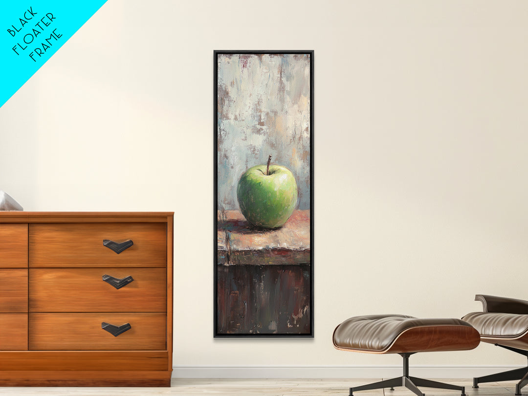 Green Apple Still Life Wall Art, Rustic Kitchen Canvas Print For Farmhouse Decor, Fruit Art, Dining Room Decor, Gift For Her