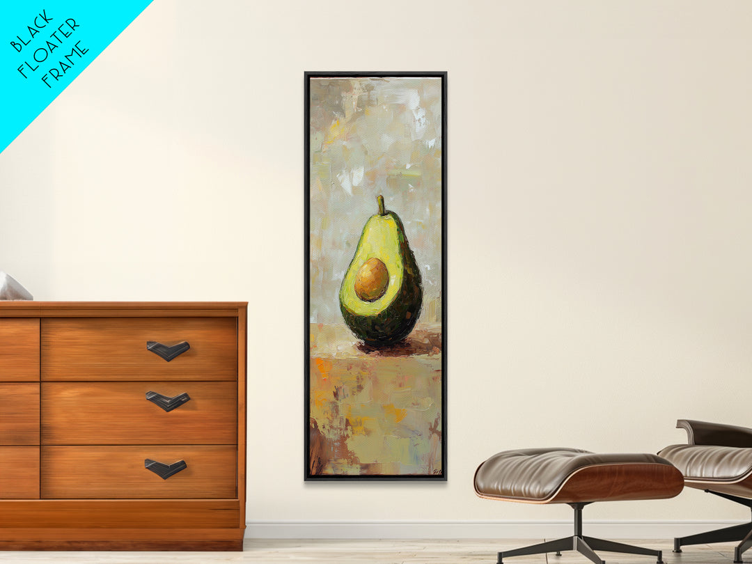Avocado Half Still Life Canvas Print, Kitchen Wall Art, Foodie Home Decor, Rustic Kitchen Decor, Gift For Food Lover, Dining Room Decor