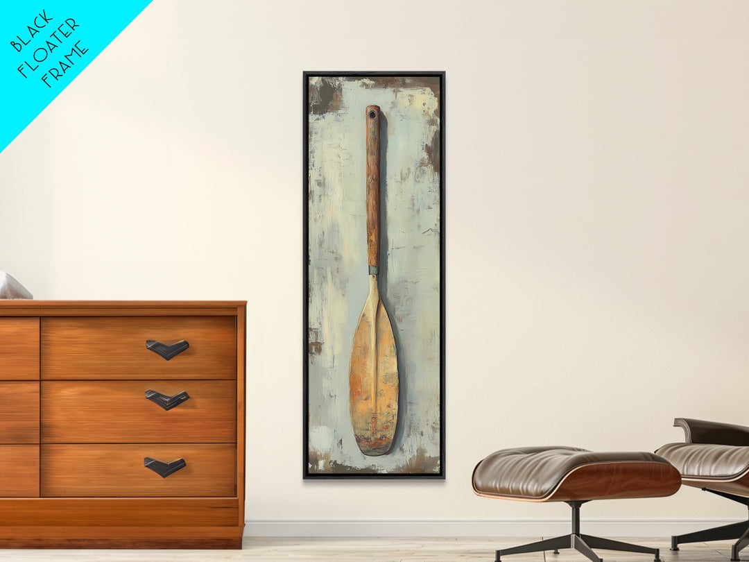 Weathered Wooden Paddle Canvas Print, Nautical Wall Art, Coastal Lake House Decor, Rustic Cabin Decor, Gift For Him, Boat House Decor