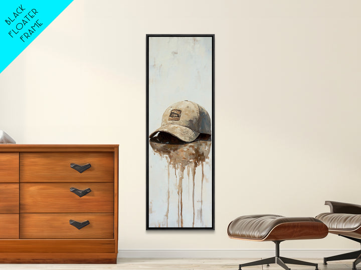 Weathered Baseball Cap Still Life Wall Art, Rustic Americana Decor, Sports Room Canvas Print, Man Cave Art Print, Gift For Him