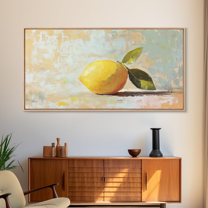 Bright Lemon Still Life Canvas Print, Kitchen Wall Art, Mediterranean Decor, Fruit Art Print, Summer Home Decor, Housewarming Gift