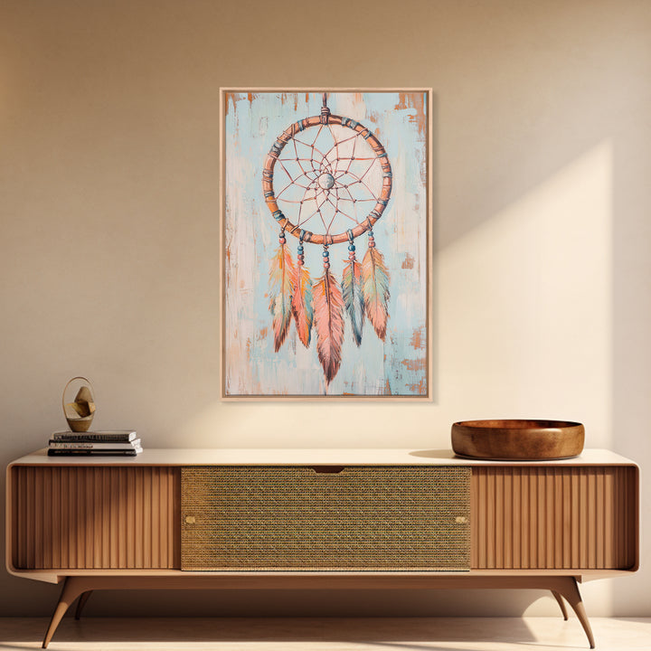 Boho Dreamcatcher Feathers Wall Art, Southwestern Canvas Print, Spiritual Home Decor, Nursery Wall Decor, Unique Gift Idea