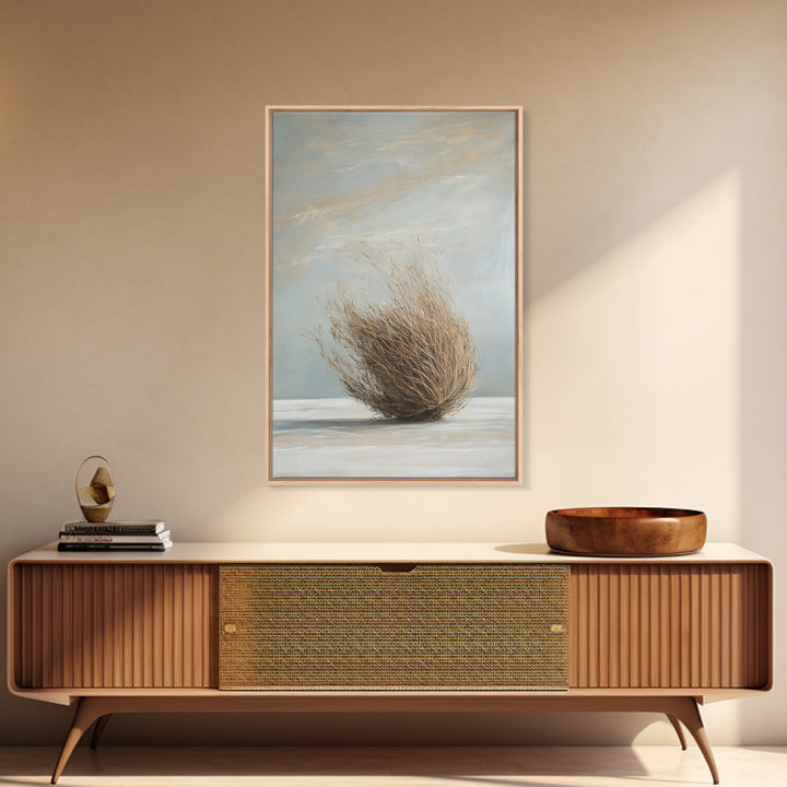 Minimalist Tumbleweed Wall Art, Neutral Desert Botanical Painting, Wabi Sabi Decor, Rustic Home Decor, Calming Wall Art Print