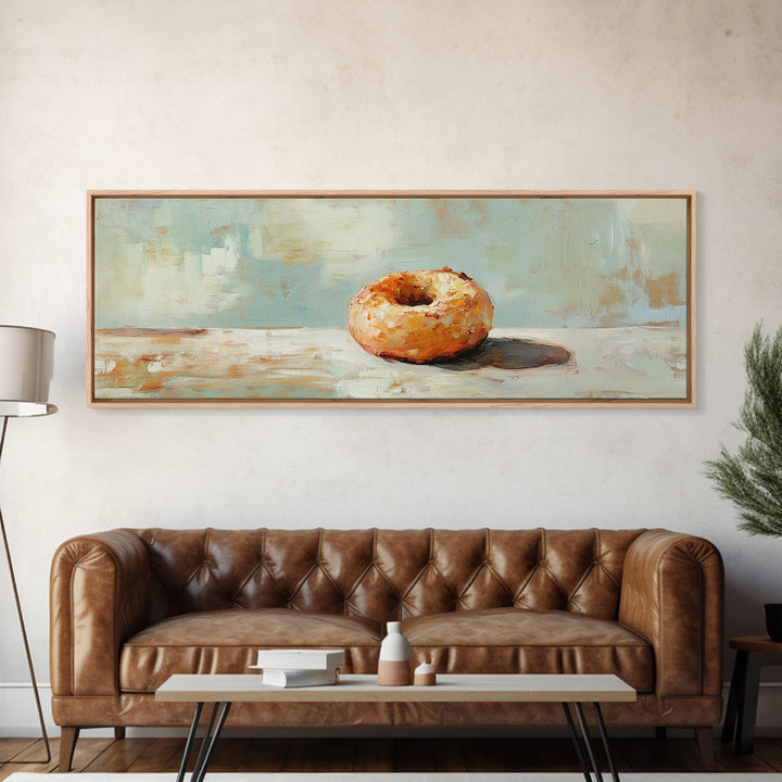 Toasted Bagel Still Life Wall Art, Modern Kitchen Decor, Foodie Gift, Neutral Dining Room Print, Rustic Cafe Poster, Home Decor