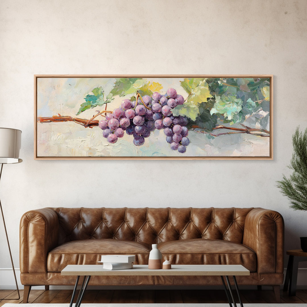 Sunlit Purple Grape Cluster Wall Art, Vineyard Art Print, Winery Decor, French Country Kitchen Decor, Gift For Wine Lover