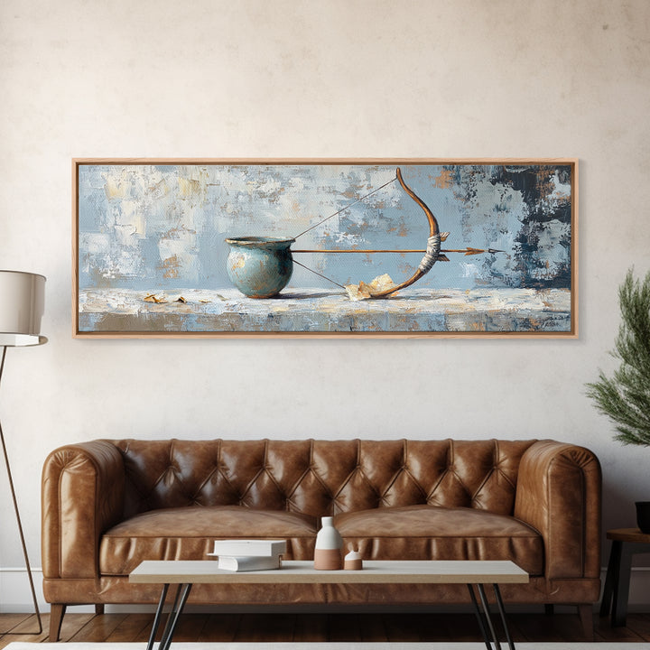 Rustic Bow And Arrow Still Life Wall Art, Archery Decor, Southwestern Wall Decor, Hunting Gift For Him, Masculine Office Decor