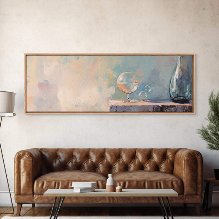 Dreamy Glass Globe And Blue Vase Wall Art, Minimalist Still Life, Neutral Wall Decor, Modern Home Decor, Calming Art Print