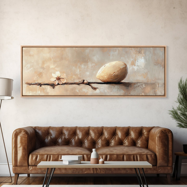 Almond On Branch Still Life Wall Art, Neutral Rustic Kitchen Decor, Minimalist Canvas Wall Art, Farmhouse Home Decor Gift