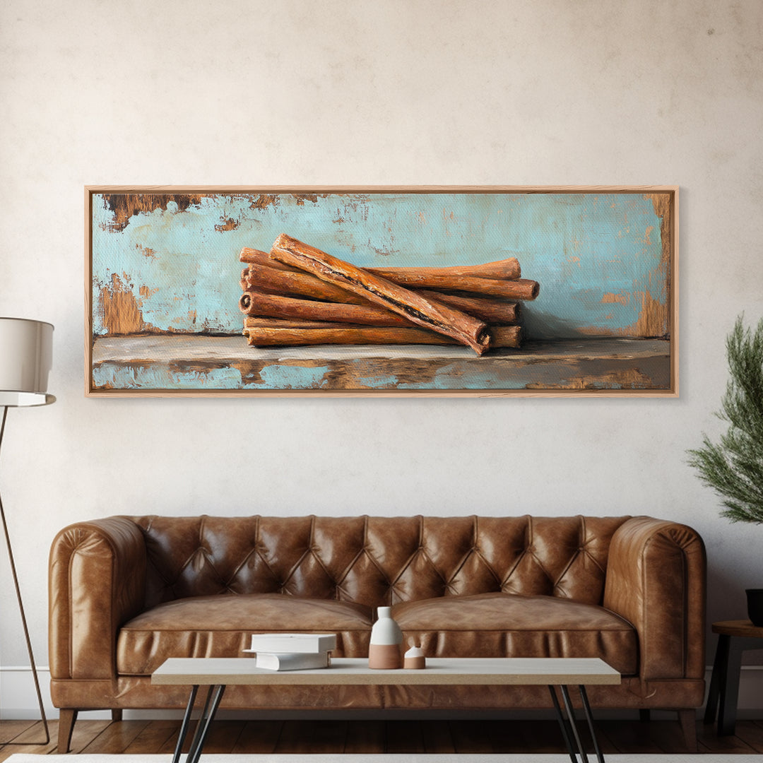 Rustic Cinnamon Sticks Painting Wall Art, Kitchen Decor, Farmhouse Decor, Food Illustration, Warm Neutral Home Decor Print