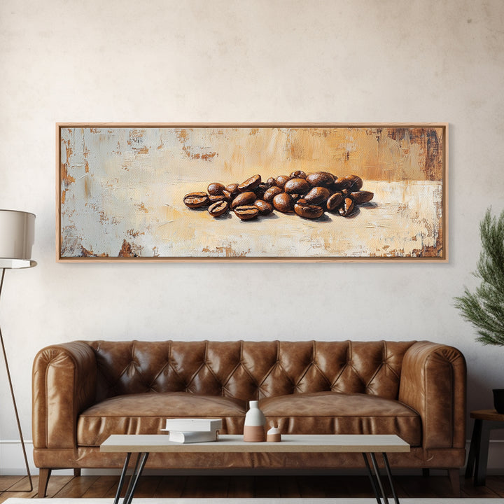 Roasted Coffee Beans Still Life Canvas Print, Coffee Bar Wall Art, Kitchen Decor, Rustic Home Decor, Gift For Coffee Lover