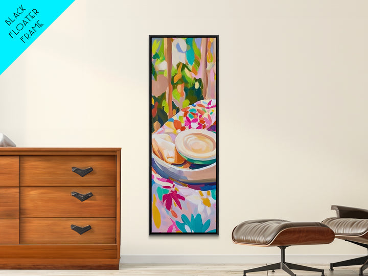 Croissant And Latte Cafe Breakfast Wall Art, French Bakery Print, Coffee Shop Decor, Kitchen Wall Art, Cozy Home Decor, Gift For Her