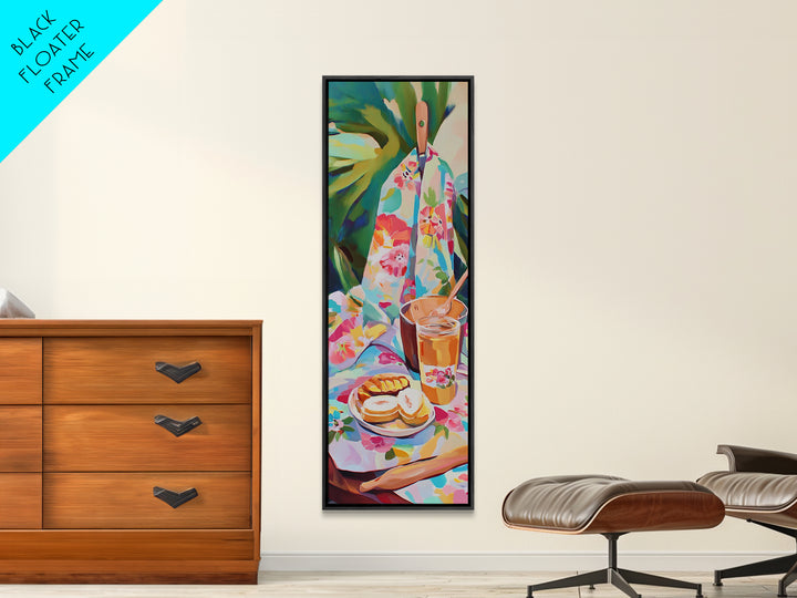 Iced Tea Poolside Snack Still Life Wall Art, Tropical Kitchen Canvas Print, Summer Patio Decor, Colorful Art, Hostess Gift
