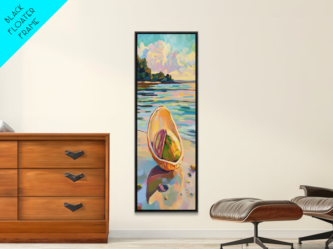Seashell On Sunny Beach Canvas Print, Coastal Seascape Wall Art, Ocean Landscape, Beach House Decor, Summer Gift For Her