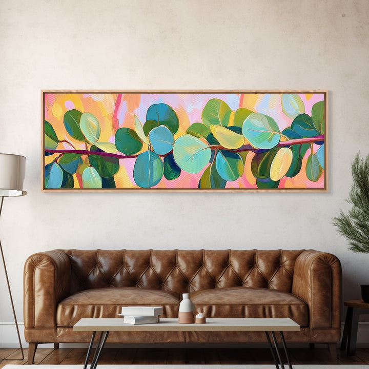 Fresh Eucalyptus Branch Wall Art, Botanical Canvas Print, Green Nature Decor, Minimalist Living Room Wall Decor Gift For Her