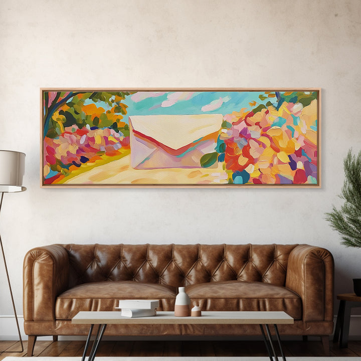 Love Letter In Garden Flowers Wall Art, Romantic Bedroom Art, Feminine Wall Art, Floral Home Decor, Wedding Gift Idea Print