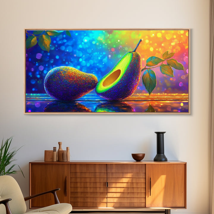 Vibrant Avocado Still Life Canvas Print, Colorful Kitchen Wall Art, Foodie Home Decor, Modern Fruit Art, Housewarming Gift