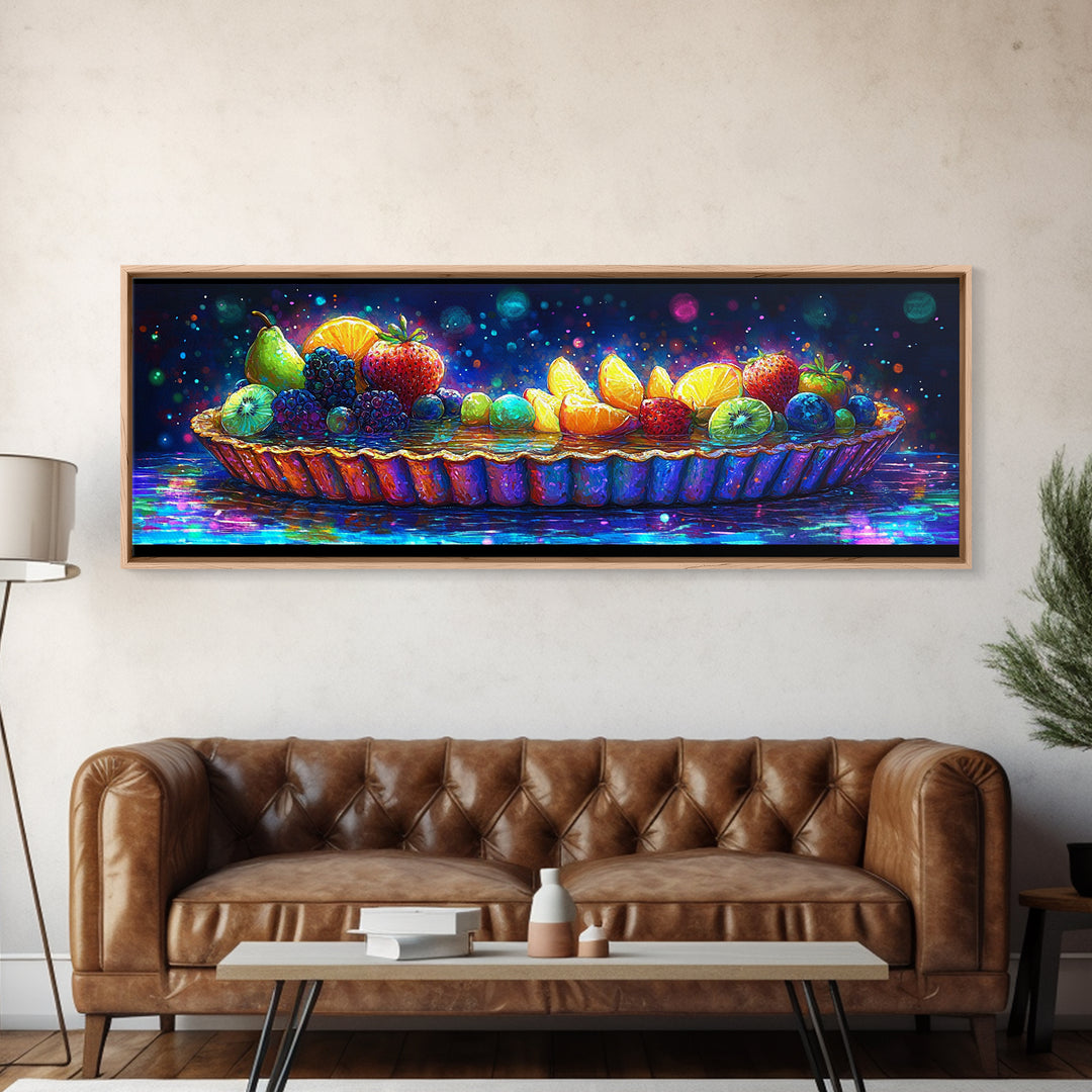 Colorful Fruit Tart With Citrus And Berries Canvas Print, Kitchen Wall Art, Bakery Decor, Food Lover Gift, Dining Room Print