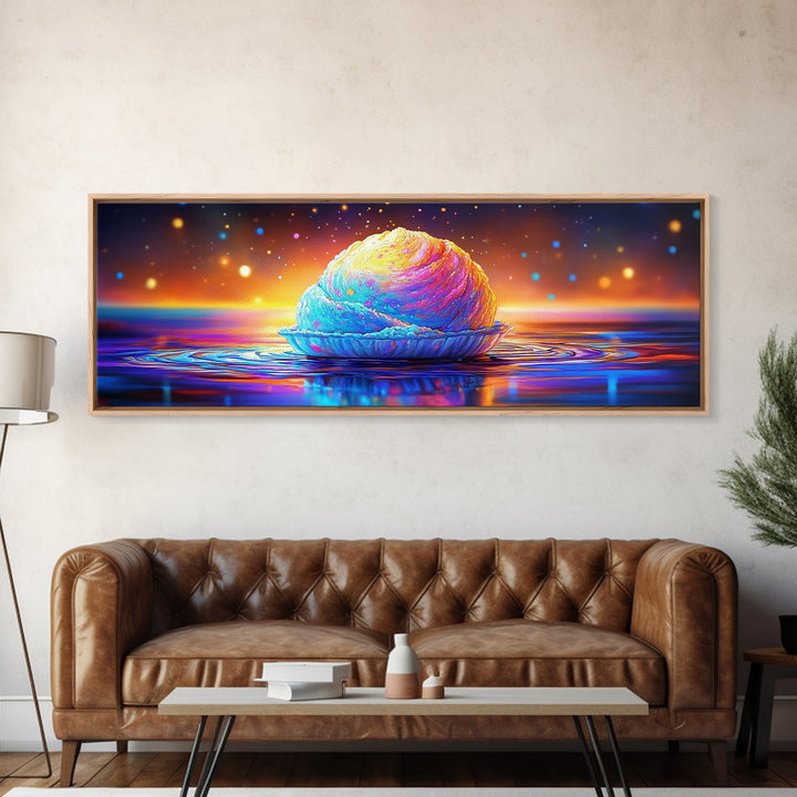 Pastel Shell At Sunset Canvas Print, Dreamy Coastal Wall Art For Ocean Nursery Decor, Beach House Decor And Seascape Art