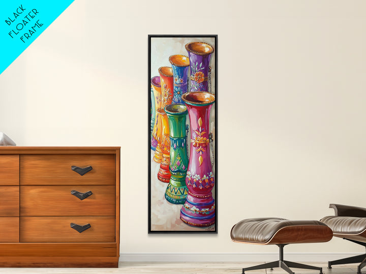 Colorful Painted Western Boot Vases Wall Art, Boho Southwestern Decor, Eclectic Farmhouse Canvas Print, Living Room Gift