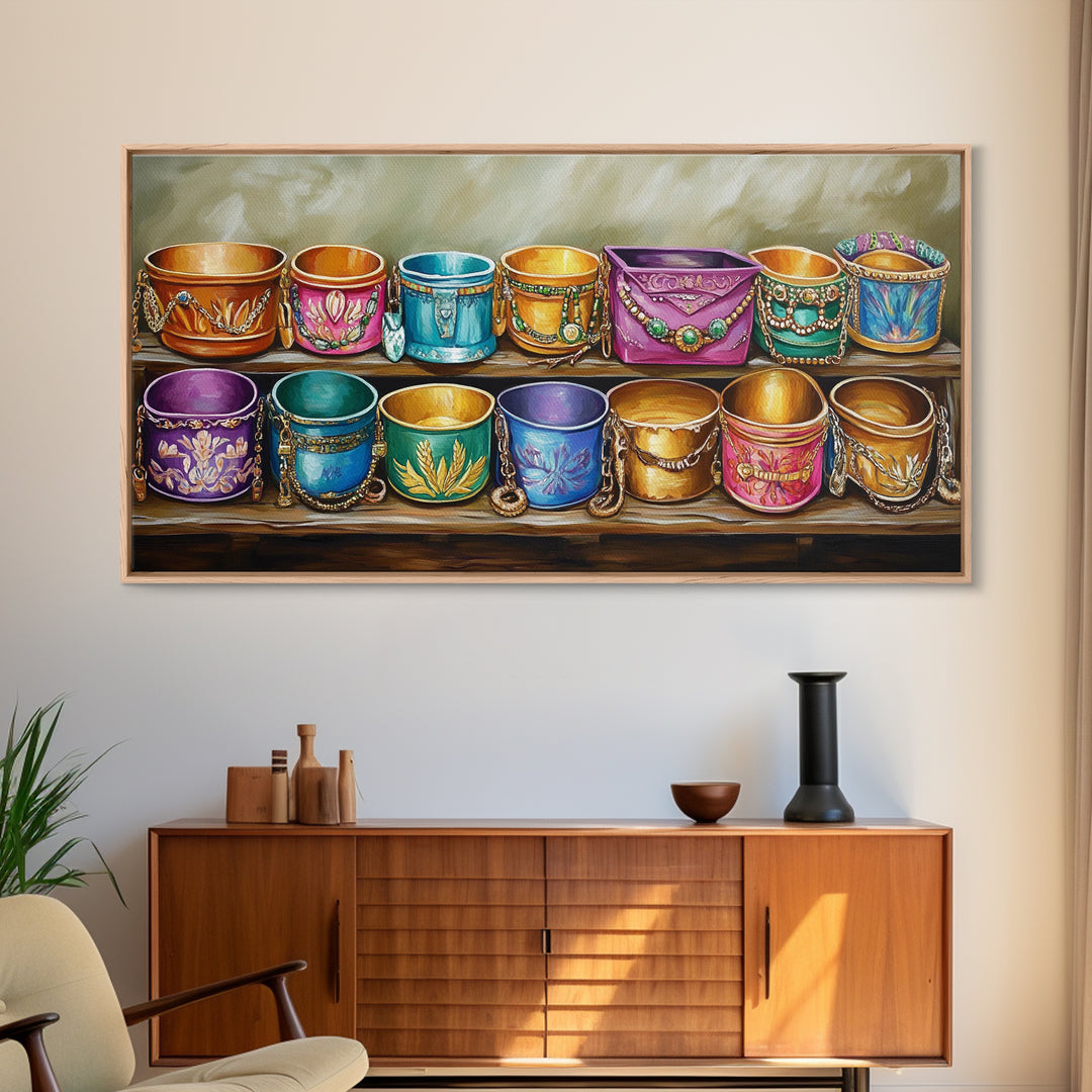 Colorful Southwestern Cuff Bracelets Wall Art, Turquoise Jewelry Decor, Boho Western Art Print, Eclectic Housewarming Gift