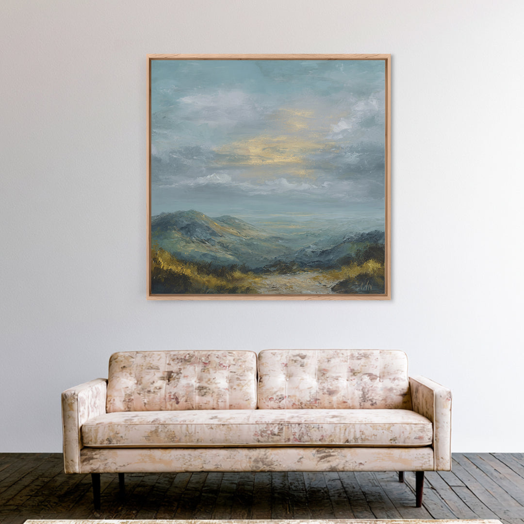 Soft Romantic Landscape Canvas Print, Above Bed Art, Living Room Wall Art, Bedroom Decor, Fine Art, Serenity, Luxury Decor, ABA-1x1-17