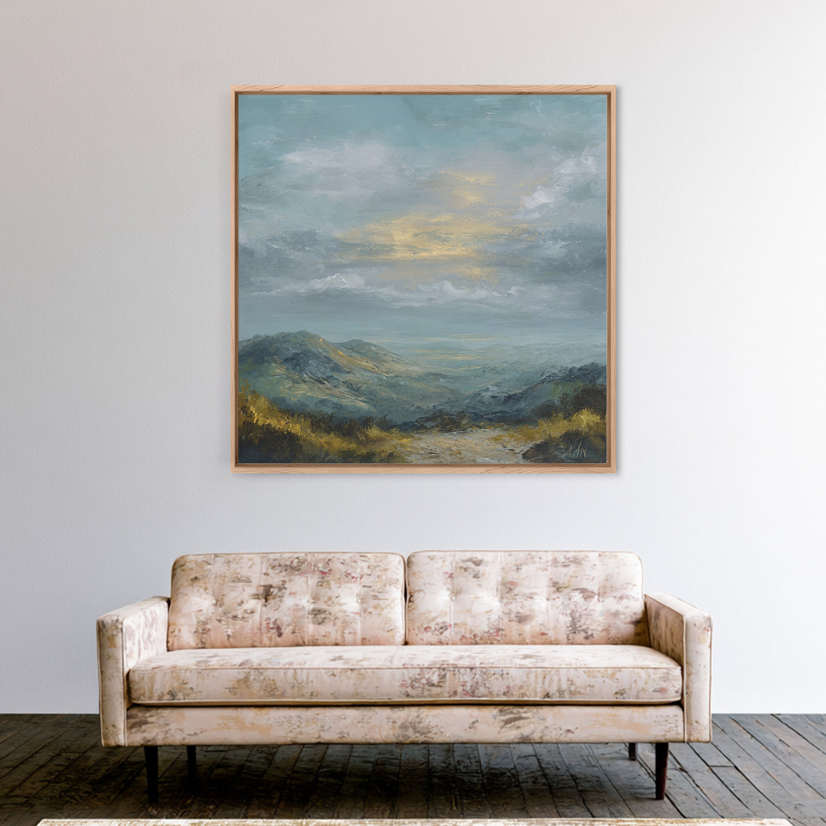 Soft Romantic Landscape Canvas Print, Above Bed Art, Living Room Wall Art, Bedroom Decor, Fine Art, Serenity, Luxury Decor, ABA-1x1-17