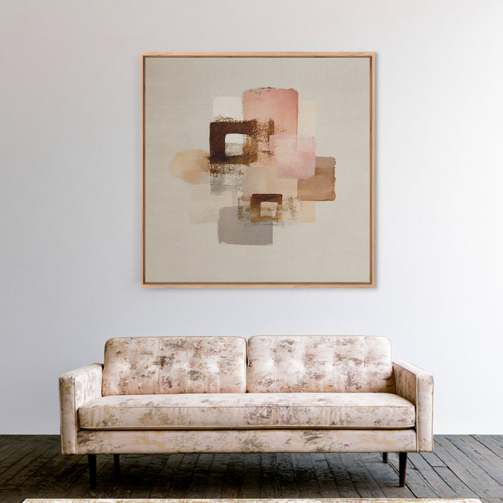 Japandi Ink Shapes Canvas Print, Above Bed Art, Whimsical Decor, Bedroom Decor, Abstract Art, Serenity, Bedroom Wall Decor, ABA-1x1-18