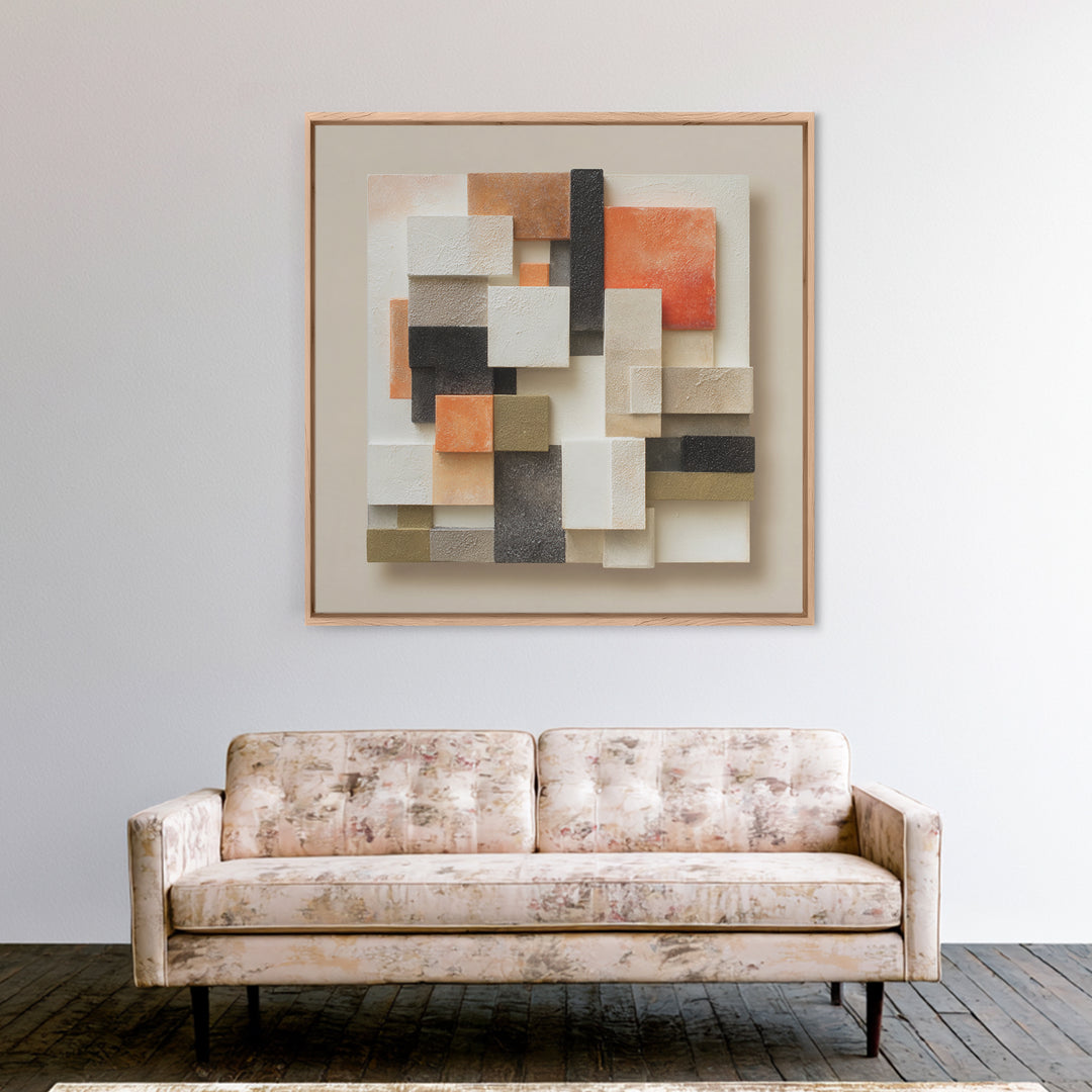 Abstract Sunrise Geometry Canvas Print, Above Bed Art, Wall Art Prints, Bedroom Decor, Abstract Art, Serenity, Boho Wall Art, ABA-1x1-20