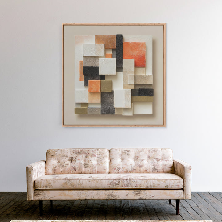 Abstract Sunrise Geometry Canvas Print, Above Bed Art, Wall Art Prints, Bedroom Decor, Abstract Art, Serenity, Boho Wall Art, ABA-1x1-20