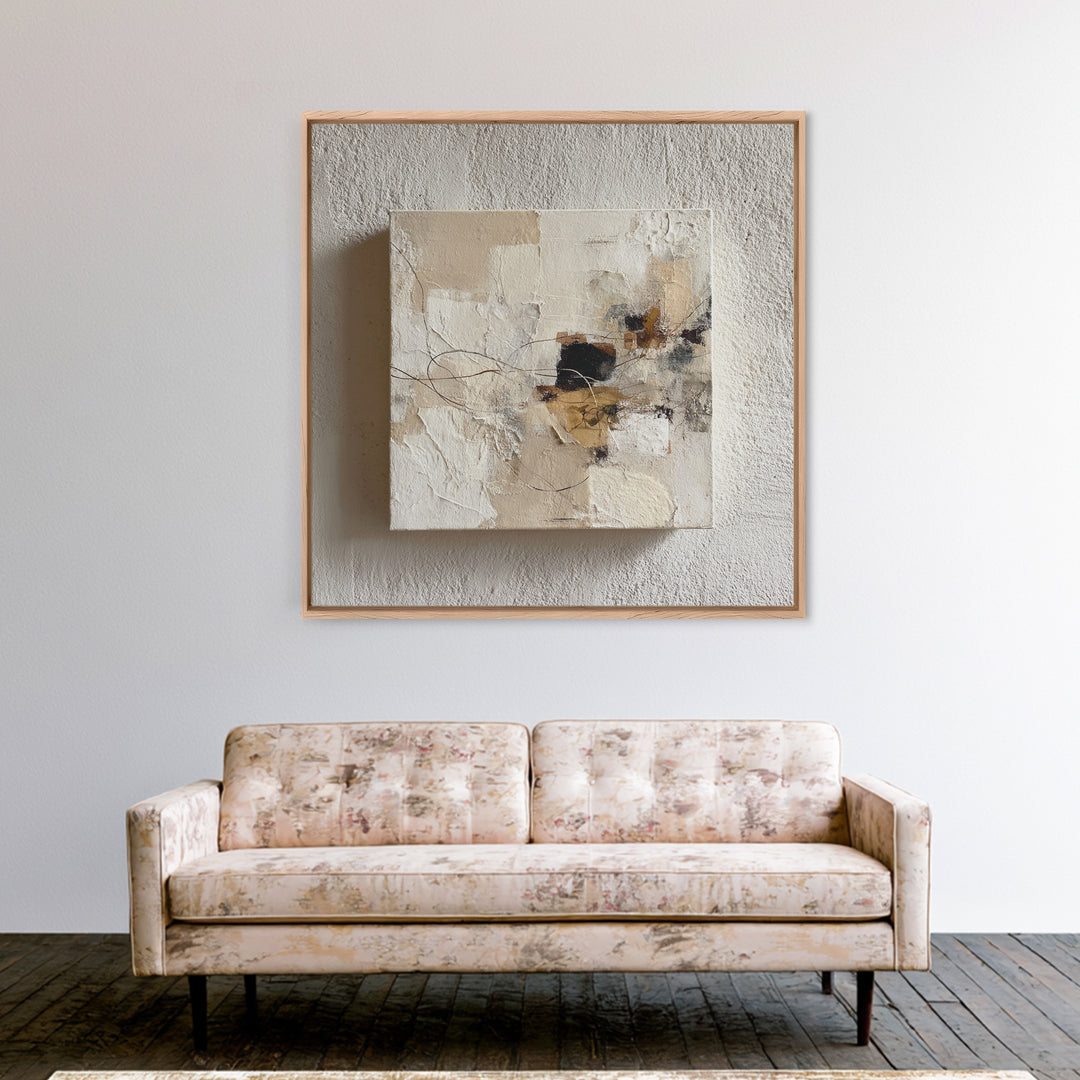 Minimal Two Figure Line Drawing Framed Canvas Print, Above Bed Art, Home Decor, Bedroom Decor, Fine Art, Serenity, ABA-1x1-32