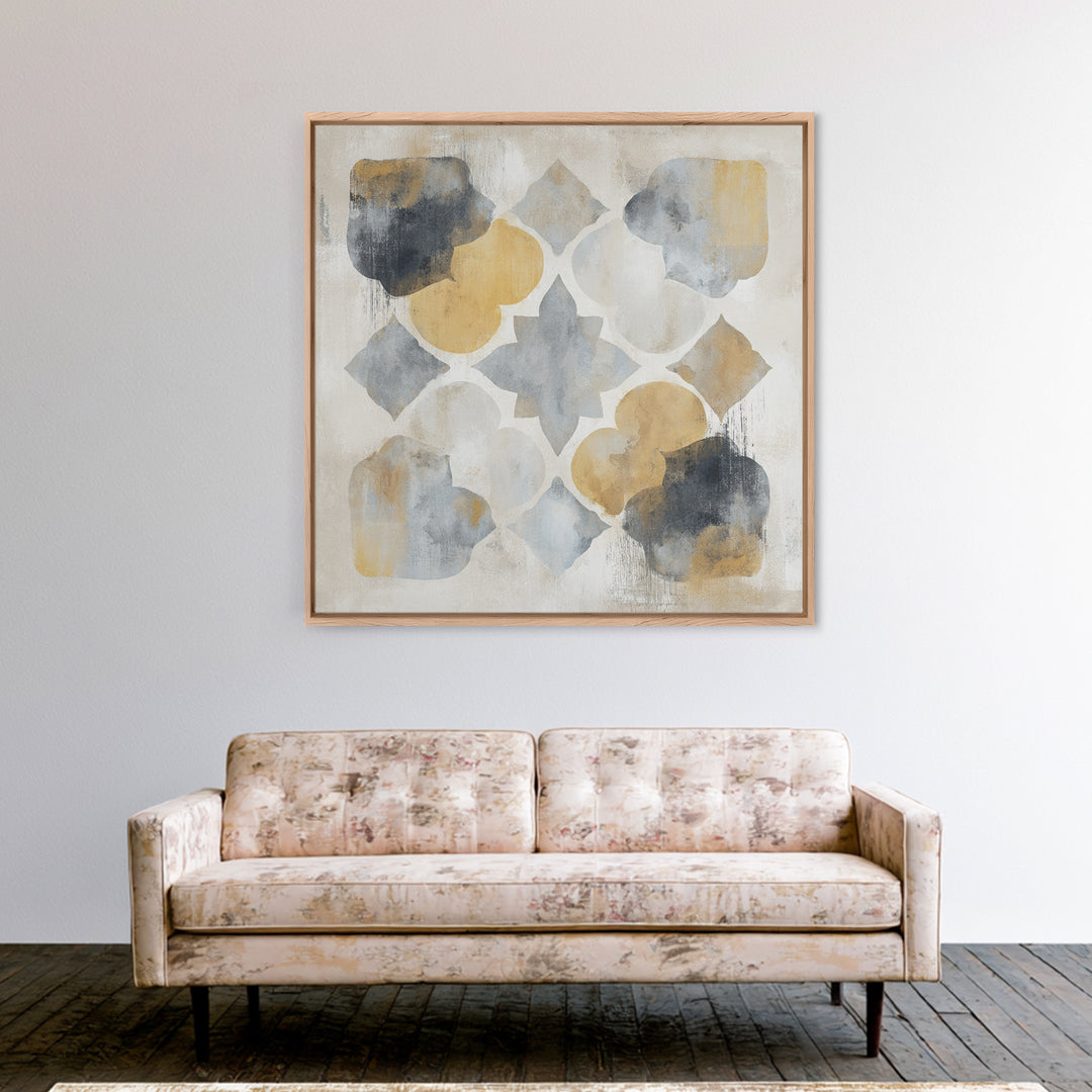 Japandi Ink Shapes Framed Canvas Print, Above Bed Art, Boho Wall Decor, Bedroom Decor, Fine Art, Serenity, Fine Art Print, ABA-1x1-42