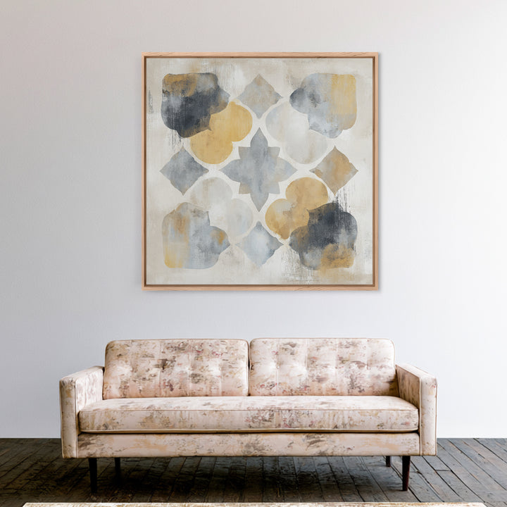 Japandi Ink Shapes Framed Canvas Print, Above Bed Art, Boho Wall Decor, Bedroom Decor, Fine Art, Serenity, Fine Art Print, ABA-1x1-42