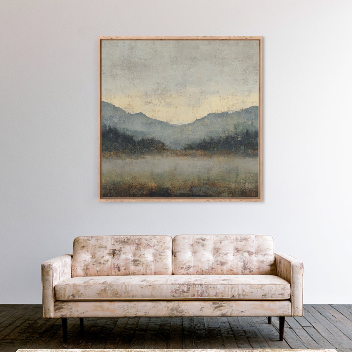 Panoramic Misty Mountain Landscape Canvas Print, Above Bed Art, Neutral Decor, Bedroom Decor, Fine Art, Serenity, Wall Decor, ABA-1x1-49