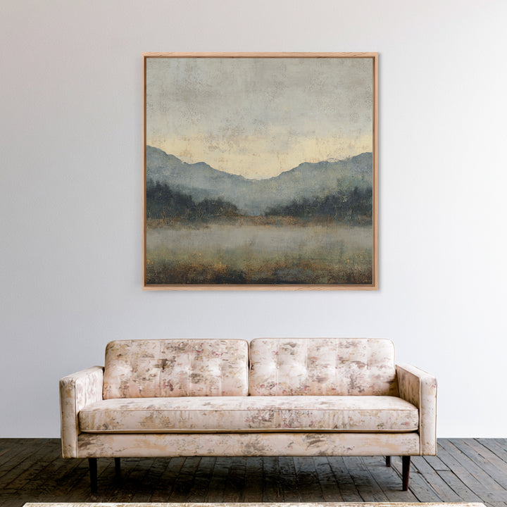 Panoramic Misty Mountain Landscape Canvas Print, Above Bed Art, Neutral Decor, Bedroom Decor, Fine Art, Serenity, Wall Decor, ABA-1x1-49