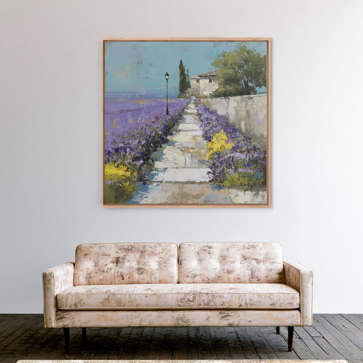 Oversized Lavender Field Framed Canvas Print, Above Bed Art, Home Decor, Bedroom Decor, Fine Art, Serenity, Contemporary Art, ABA-1x1-67