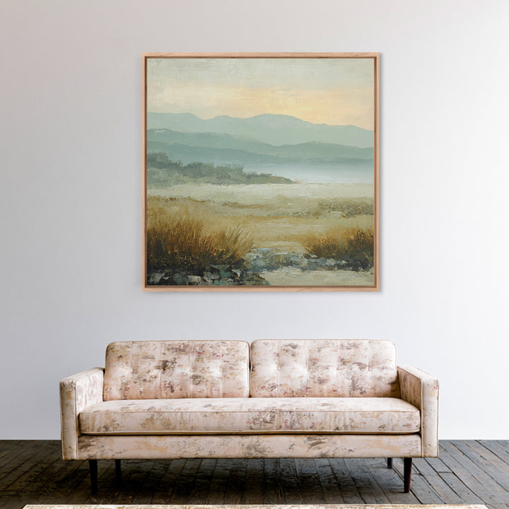 Panoramic Misty Mountain Landscape Canvas Print, Above Bed Art, Wall Art, Bedroom Decor, Fine Art, Serenity, Digital Print, ABA-1x1-97