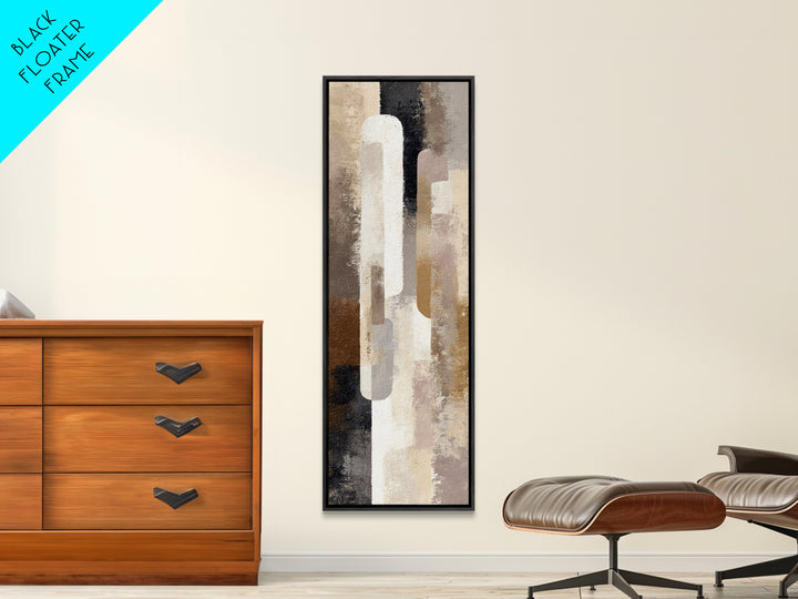 Japandi Ink Shapes Canvas Print, Above Bed Art, Horizontal Wall Art, Bedroom Decor, Abstract Art, Serenity, Home Decor, ABA-1x3-6